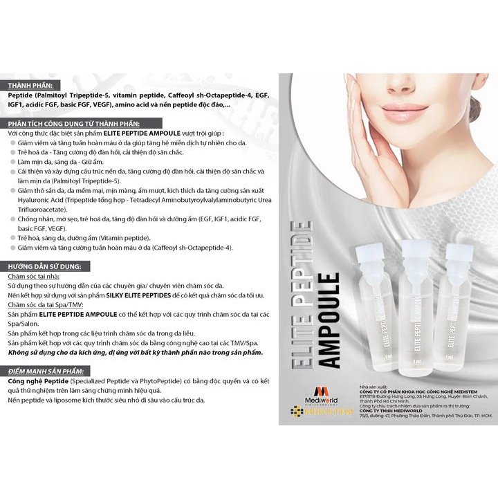 ELITE PEPTIDE AMPOULE | Tinh chất hỗ trợ dưỡng da sau xâm lấn