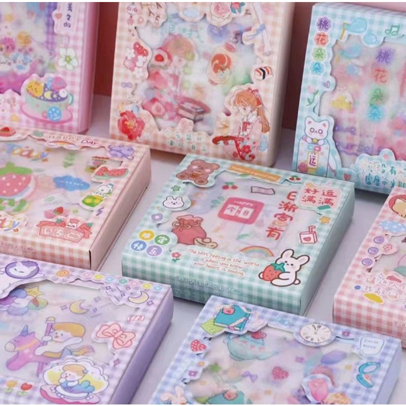 HỘP QUÀ 8 TẤM STICKER CPP, PET SIÊU XINH