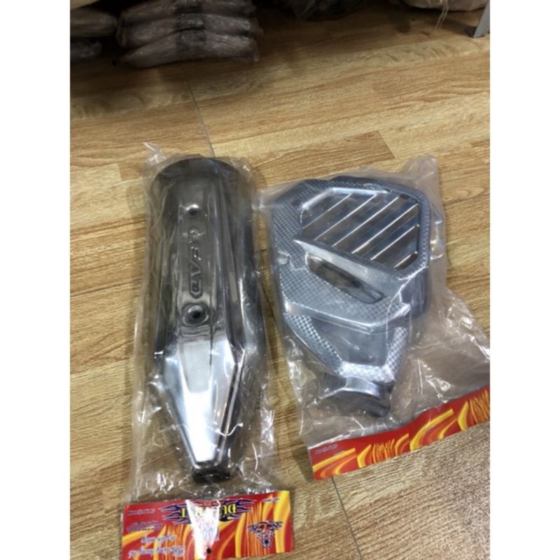 bộ 2 món ốp: ốp pô+ quạt gió xe LEAD đời 2013-2017
