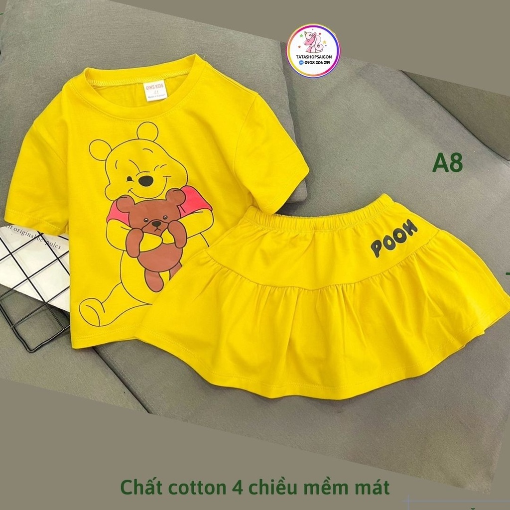 A8 Set bộ váy cho bé gái size đại thun cotton mềm mát 22 đến 40kg