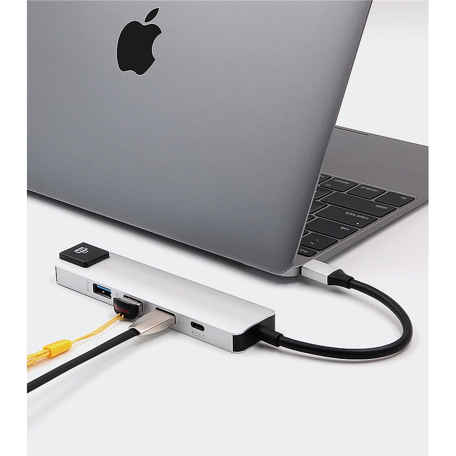 &quot;Hub USB Type C 5 in 3 x USB 3.0 / USB Type C / RJ45 - MÀU NGẪU NHIÊN (F2) - Bảo Hành 1 Tháng&quot;