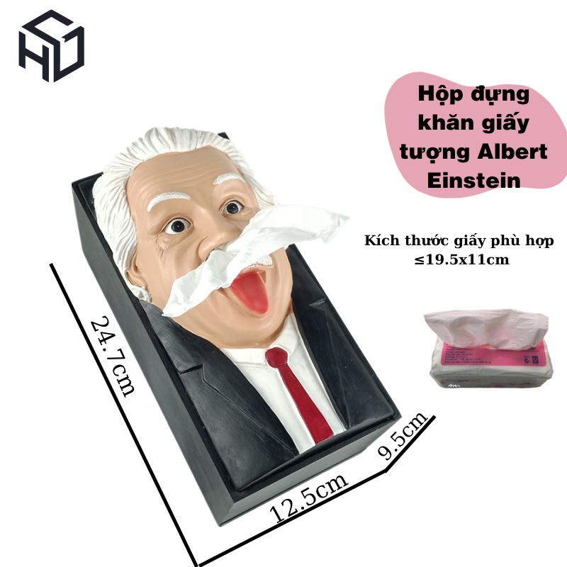 Tượng Rút Khăn Giấy Decor Nhà Cửa, Quán Ăn Hình Albert Einstein