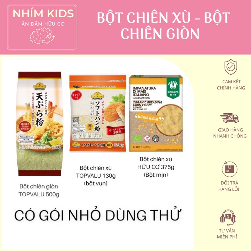 Bột chiên xù hữu cơ và bột chiên giòn Topvalu