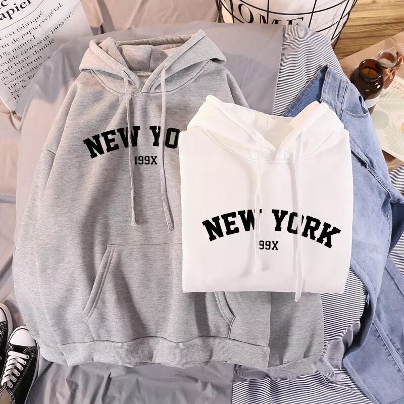 ÁO HOODIE NAM NỮ CHẤT LIỆU NỈ BÔNG MỀM MỊN SIZE TỪ 35-70kg GS28 NEWYORK