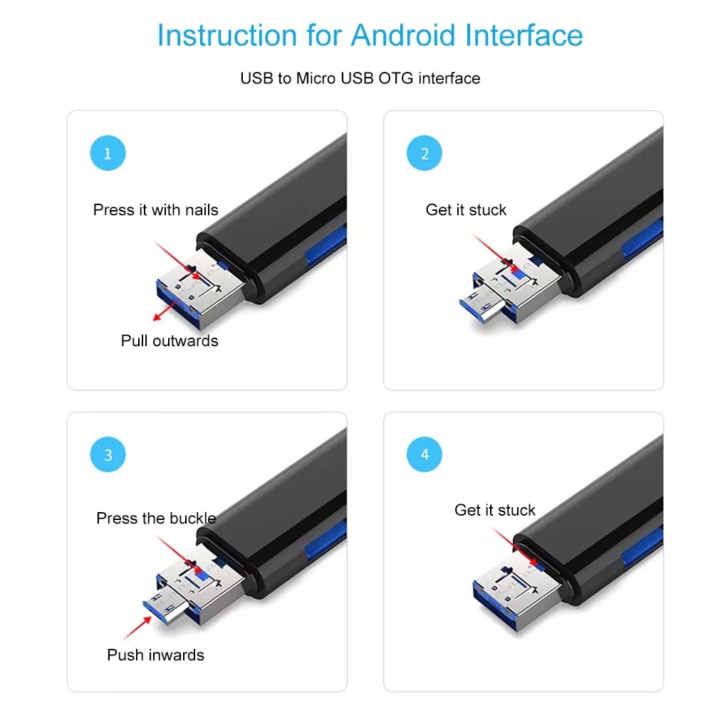 Usb OTG đa năng 5 trong 1, đầu lọc thẻ nhớ, kết nối nhanh thẻ nhớ với điện thoại mà không cần tháo lắp khe sim