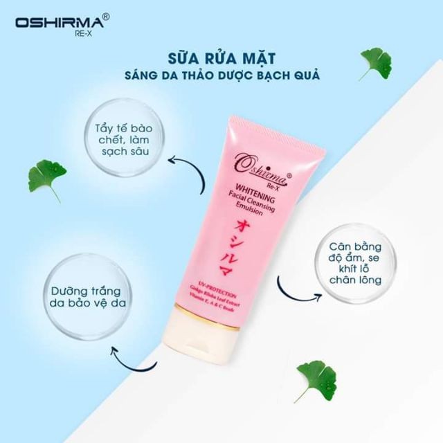 [SẠCH SÂU] Gel Sữa Rửa Mặt Sáng Da Nhật Bản Oshirma Phục Hồi, Chống Nắng, Chống Lão Hóa Cho Da Nhạy Cảm, Da Khô, Da Dầu | BigBuy360 - bigbuy360.vn
