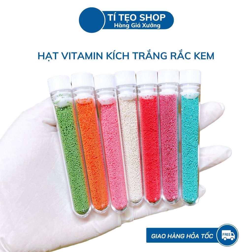 Lẻ 5ml hạt vitamin kích trắng rắc kem - Hạt trang trí mỹ phẩm nhiều màu