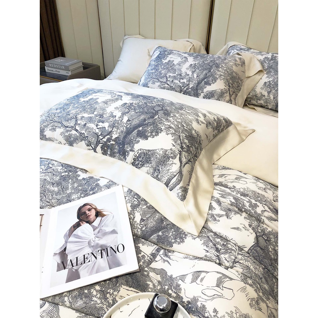 Bộ chăn ga gối cao cấp 100%Tencel 120s CHRISTIAN DIOR, phong cách sang trọng Italia, siêu mềm mát, mịn