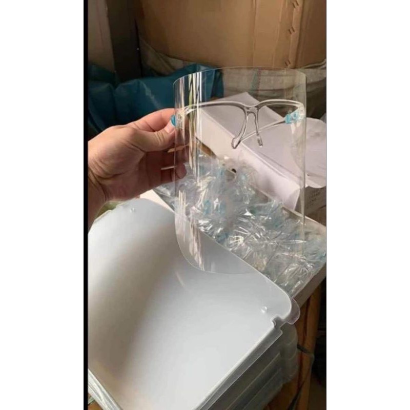 TẤM CHẮN Face shield Mặt Nạ Bảo Hộ Y Tế Chống Dịch, Chống Giọt Bắn, Bụi Trong Suốt Nhựa PET, Khẩu Trang Nhựa