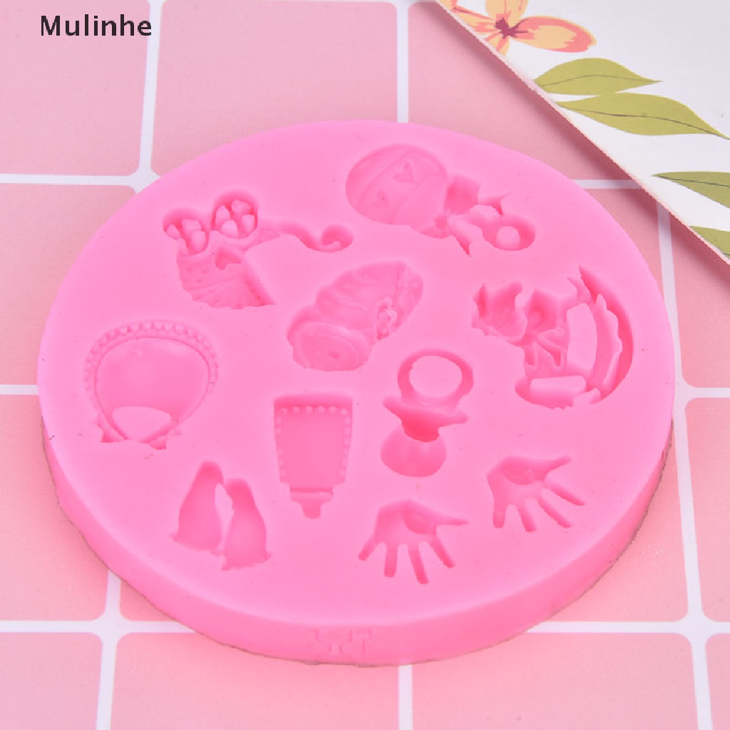 Khuôn Silicone Tạo Hình Xe Đẩy Em Bé 3D Trang Trí Bánh