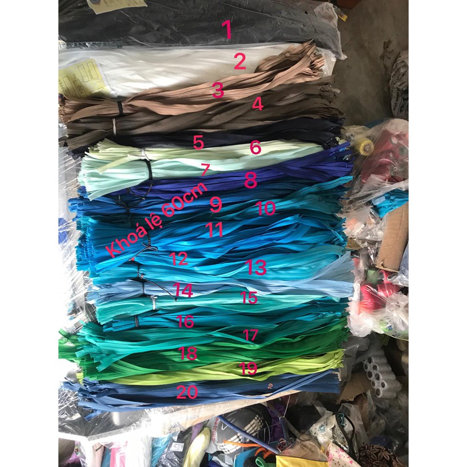 10 chiếc khóa dây kéo giọt lệ 60cm