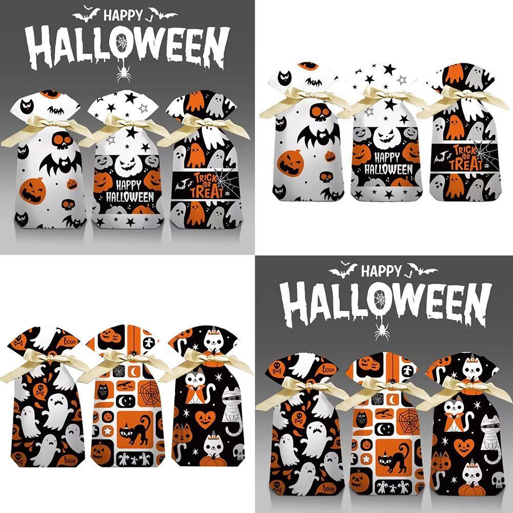 WATTLE Bộ 50 Túi Đựng Kẹo / Thức Ăn Có Dây Rút Dùng Trang Trí Tiệc Halloween