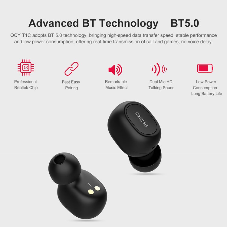 Tai nghe bluetooth QCY T1/T1C- QCY T2/T2C True Wireless