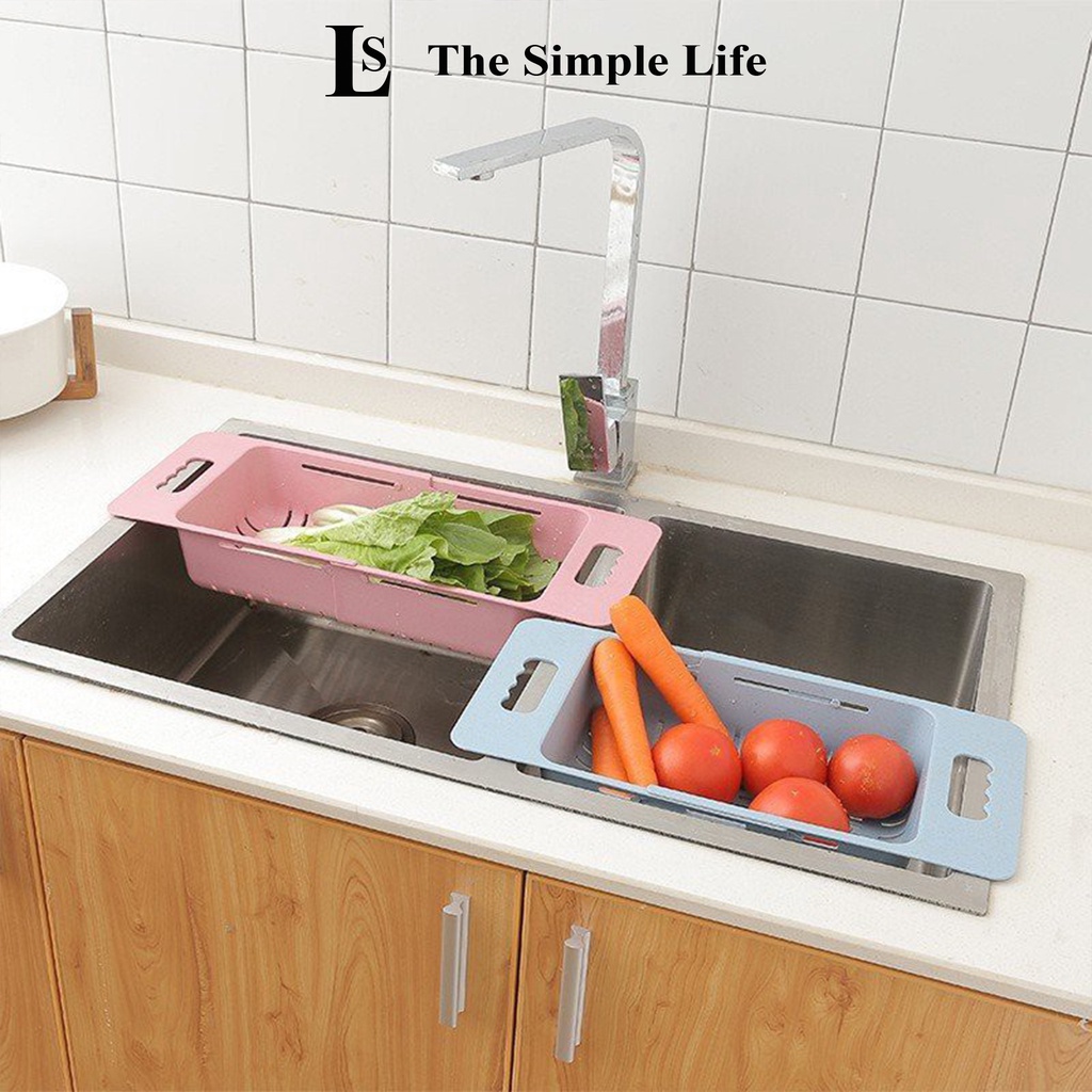 Khay đựng đồ gác bồn rửa chén, kệ nhựa hình chữ nhật đựng chén đĩa gác bồn rửa có thể thu gọn tiện lợi [CHÍNH HÃNG]