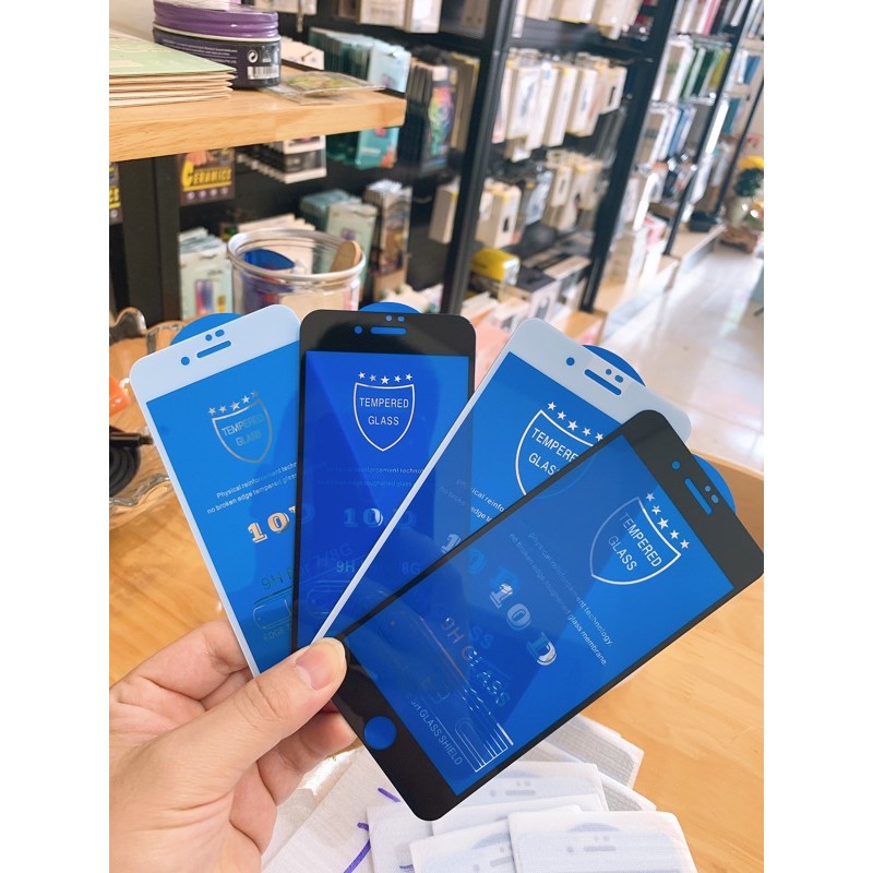 Kính cường lực cao cấp full màn 10D cho IPhone6/6S/6P/7P/7/8/X/XS/xsmax/11/11Pro/11Promax/12/12Pro/12Promax
