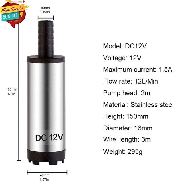 Máy Bơm Chìm Dc 12v Bằng Thép Không Gỉ