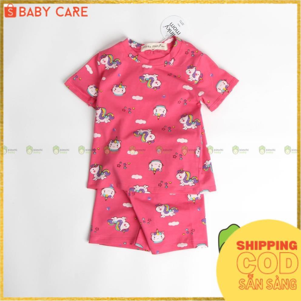 Đồ Bộ Bé Gái Minky Mom Vải Cotton 100% Họa Tiết Hello Kitty Unicorn Đáng Yêu, Bộ Cộc Tay Cho Bé Mùa Hè MKM2122