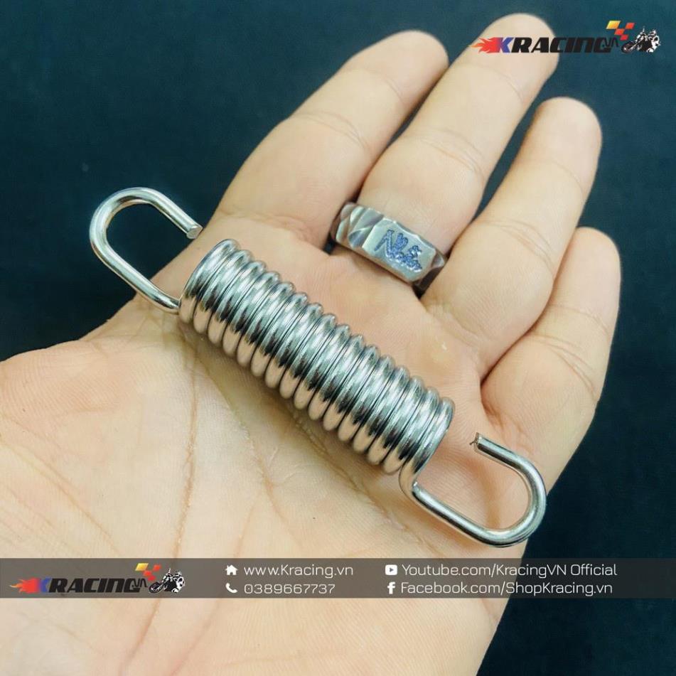 COMBO LÒ XO INOX CHỐNG NGHIÊNG, CHỐNG ĐỨNG KÈM ỐC CHÂN CHỐNG CHO YAMAHA/HONDA  123