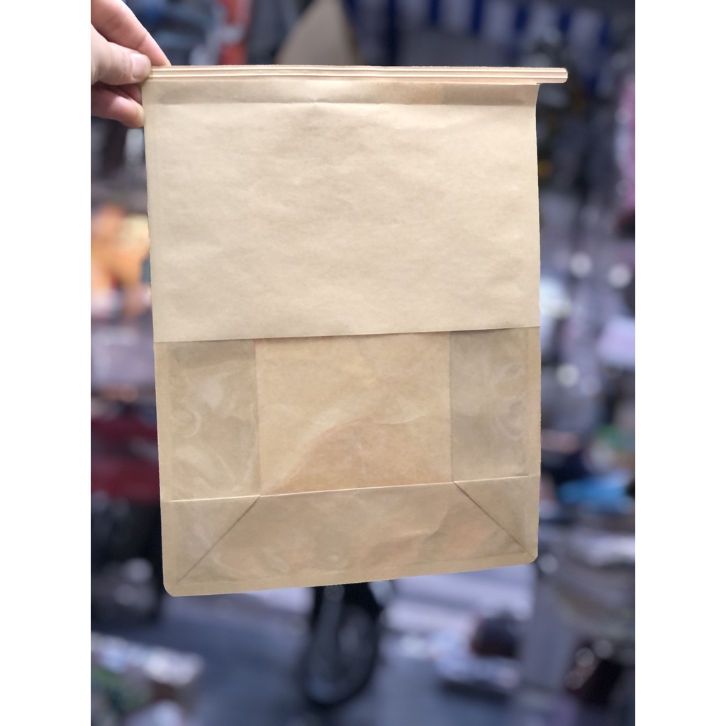 50 cái túi giấy kraft nâu đựng bánh mì bánh gối các loại có đầu kẽm