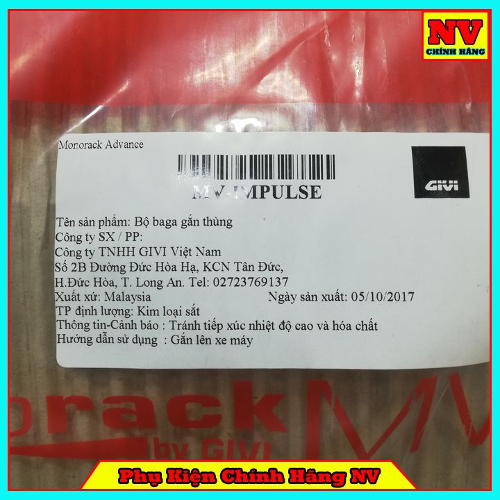 Baga sau Givi Impulse chính hãng chịu lực cao gắn được thùng sau Givi
