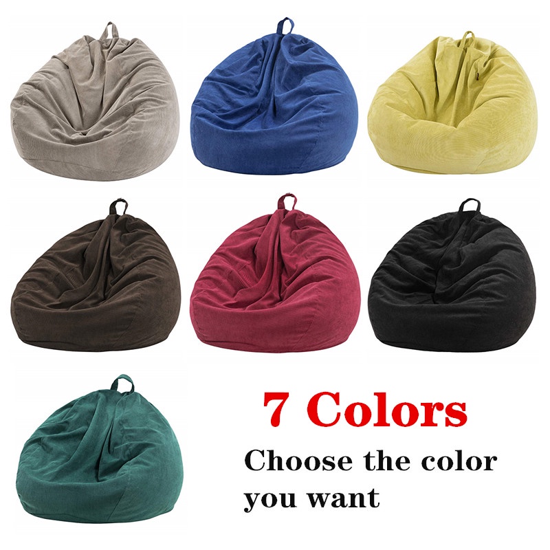 Vỏ Bọc Ghế Lười Bằng Vải Nhung Kẻ Cho Người Lớn Và Trẻ Em 70*80cm Kids Size Bean Bag Cover