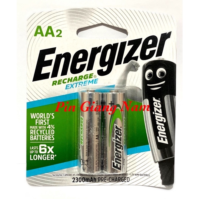 Pin sạc kỹ thuật cao Energizer Recharge Extreme AA 2300mAh vỉ 2 viên