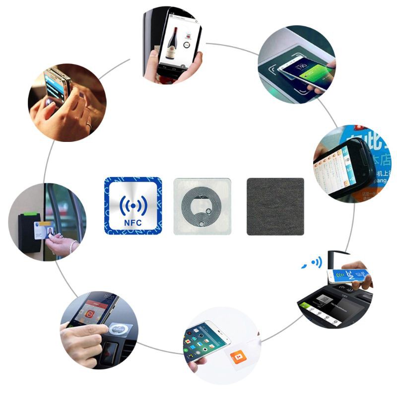 Set 6 sticker chống kim loại NFC NTAG 213 phổ biến