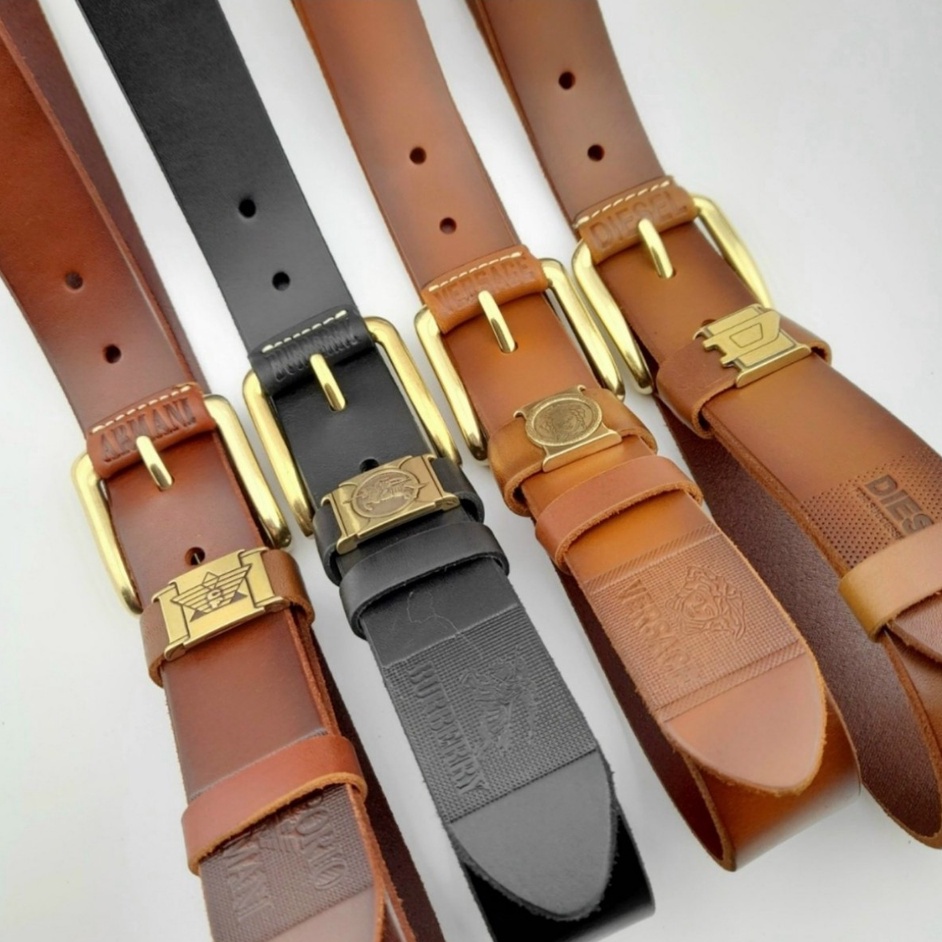 Thắt Lưng Nam Da Bò Nguyên Miếng Khóa Kim Đầu Đồng- Dây Nịt Da Nam