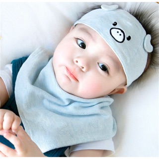 Set mũ thóp và yếm cho bé
