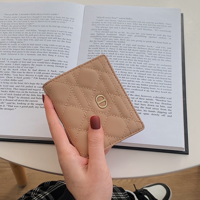 Ví Ngắn Siêu Mỏng Thêu Họa Tiết Đơn Giản Thời Trang Phong Cách Hàn Quốc