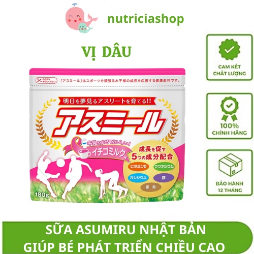 [Mua 1 tặng 3] Sữa Asumiru Nhật Bản giúp trẻ phát triển chiều cao vượt trội gói 180g