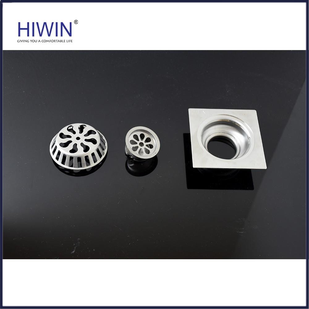 Cầu chắn rác inox 304 mặt mờ ngõng trọng lực kích thước 100x100mm HIWIN FD-76