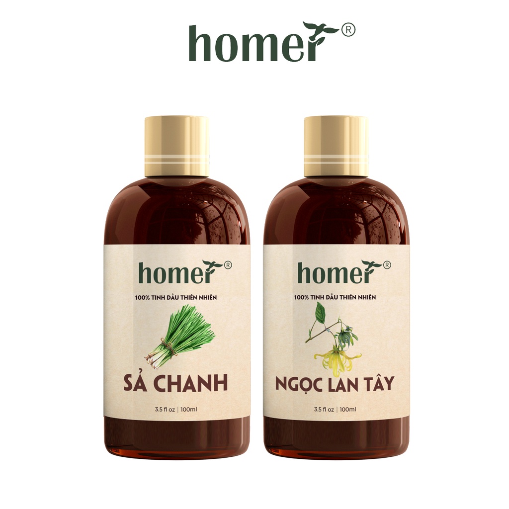 Combo 2 tinh dầu Sả Chanh + Ngọc Lan Tây Homer 20ml/chai