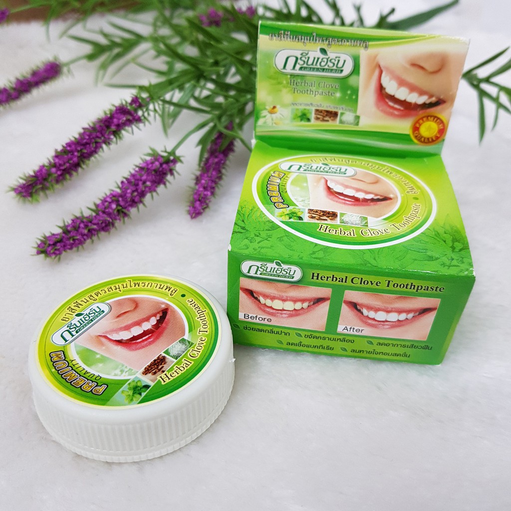 Kem Tẩy Trắng Răng Green Herb Herbal Clove Toothpaste Thái Lan