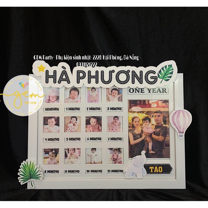Khung ảnh 12 Tháng - KHUNG KÍNH + In 12 ảnh.