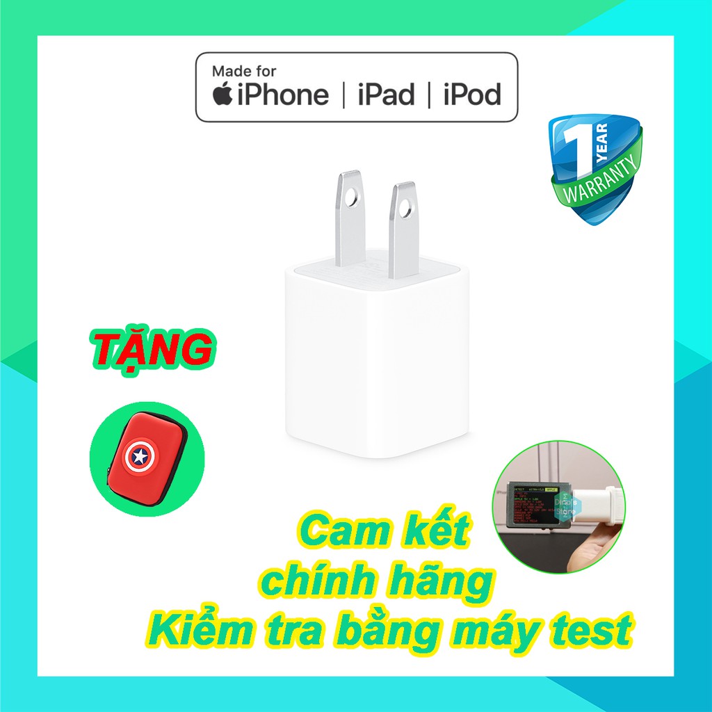 Củ Sạc Vuông IPHONE Zin Bóc Máy XsMax - DÙNG CHUNG TẤT CẢ CÁC ĐỜI IPHONE - Cam kết zin bóc máy NEW 100%