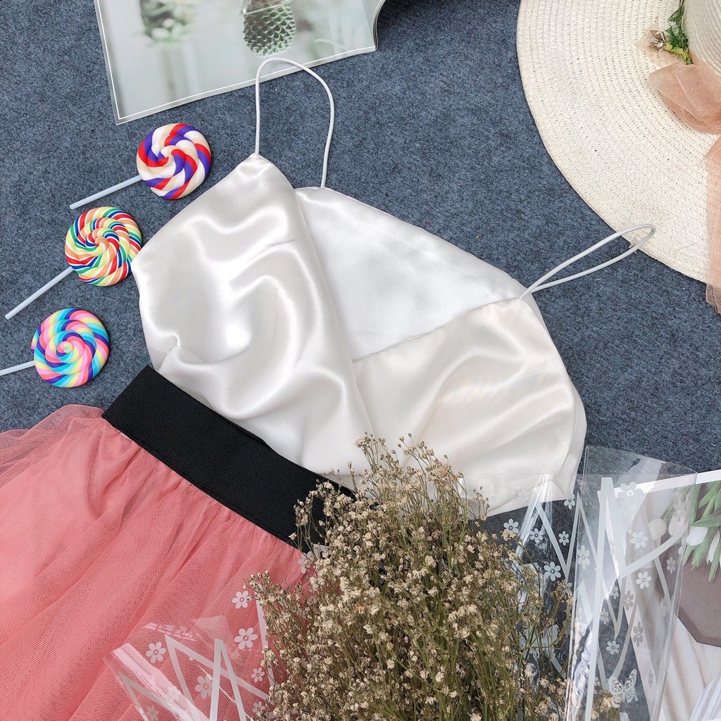 Set áo cổ đổ và váy tầng dài xinh U0407 hình chụp thật