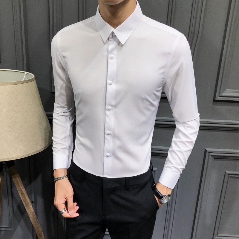 Áo sơ mi nam trơn vải cotton chống nhăn không xù dáng ôm , Sơ mi nam trơn nhiều màu | BigBuy360 - bigbuy360.vn