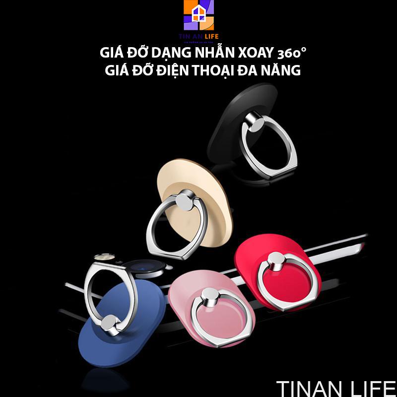 Giá đỡ dạng vòng nhẫn xoay 360°, Giá đỡ điện thoại di động hợp kim sang trọng
