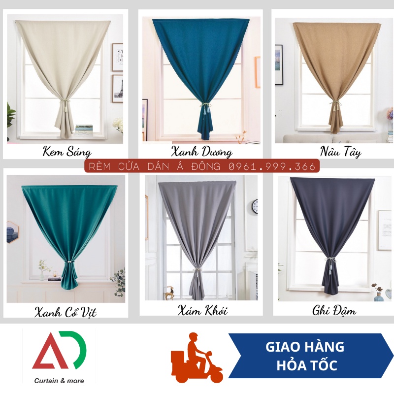 Rèm Cửa Dán Tường, màn cửa sổ chống nắng may sẵn treo phòng ngủ - Rèm Á Đông