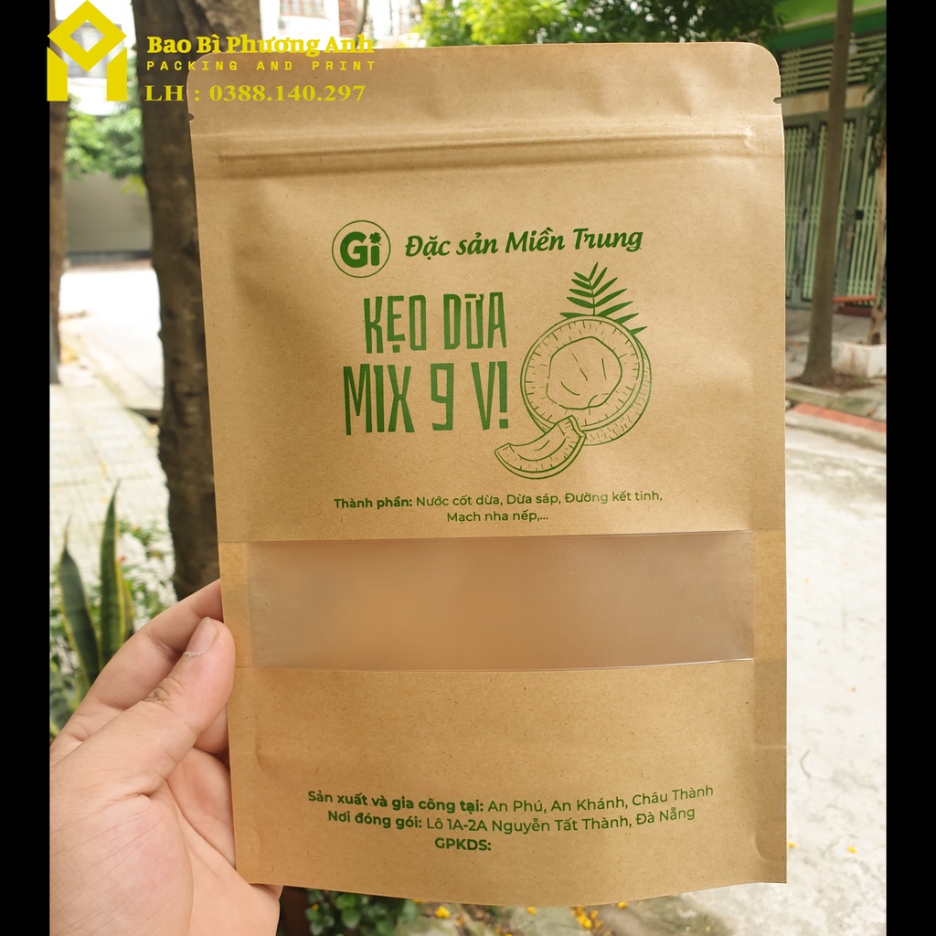 Combo 10 Chiếc Túi Zip Giấy Kraft Nâu 10x15_Bao Bì Phương Anh