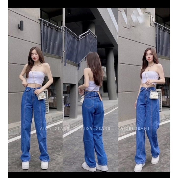 [ảnh thật] QUẦN JEAN ỐNG SUÔNG HAI TÚI KIỂU SIÊU XINH TỪ TIQI.JEAN1988