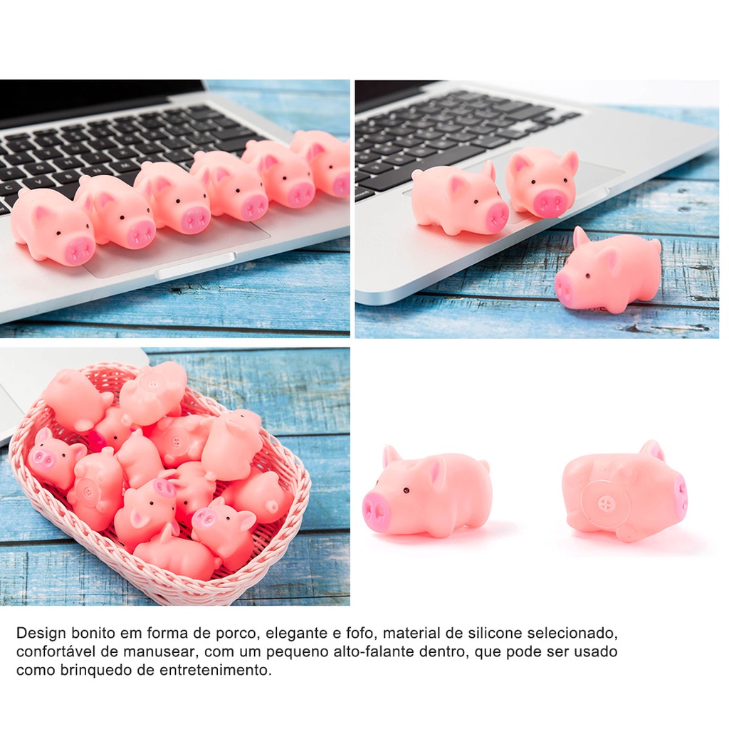Đồ chơi bóp tay hình chú heo có tiếng kêu dễ thương, mềm dẻo giải tỏa căng thẳng.