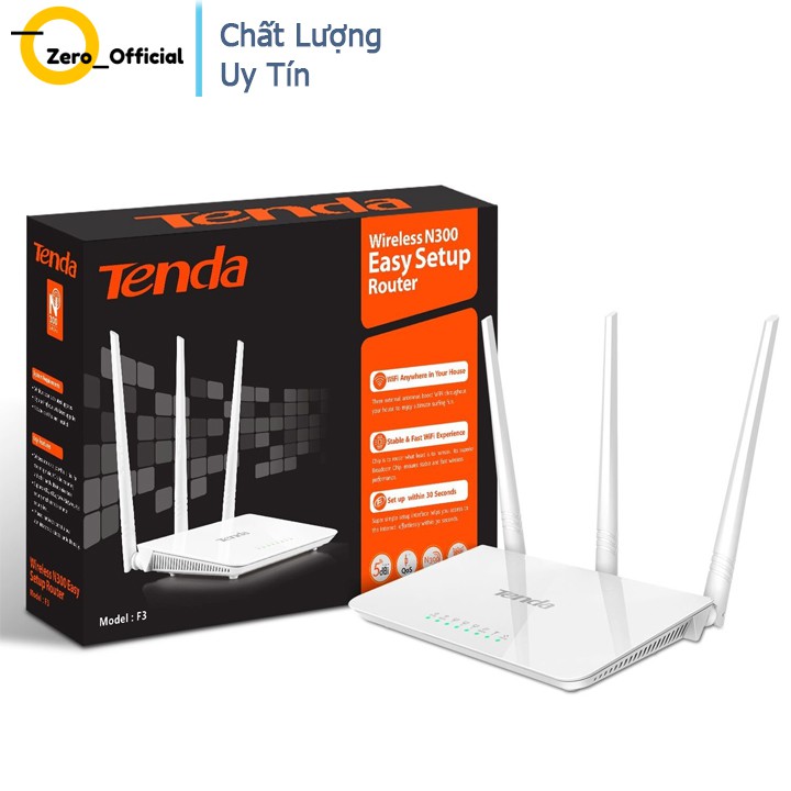 Bộ phát wifi Tenda F3 3 râu,bộ phát wifi cao cấp bảo hành chính hãng tại Zero shop | BigBuy360 - bigbuy360.vn