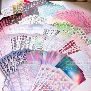 [ THIẾT KẾ ĐẶC BIỆT] sticker trang trí toploader, thẻ nhựa bọc bảo vệ card top loader, sticker thiết kế - tròn trắng,...