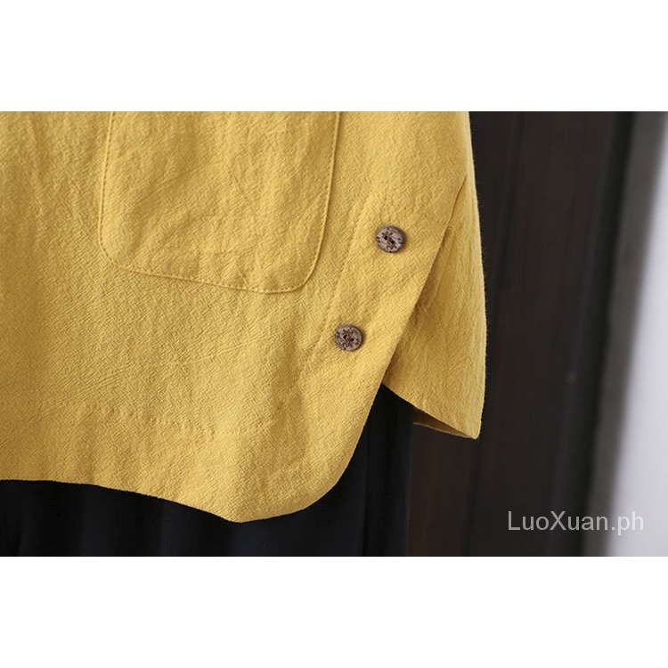 Áo Thun Cotton Lanh Mỏng Tay Ngắn Dáng Rộng Thời Trang Cho Nữ