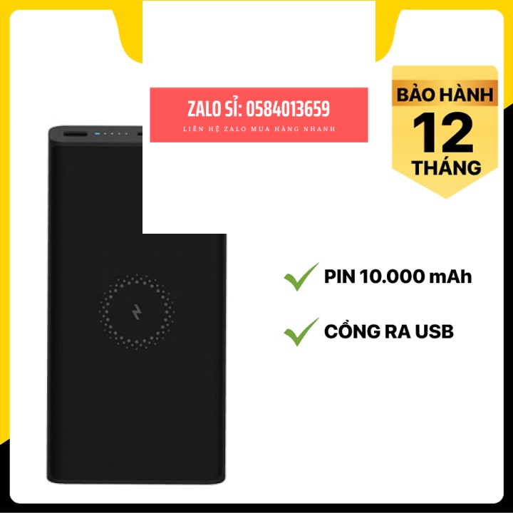 Pin sạc dự phòng không dây Polymer 10.000 mAh Type C Xiaomi Mi Wireless Power Bank Essential