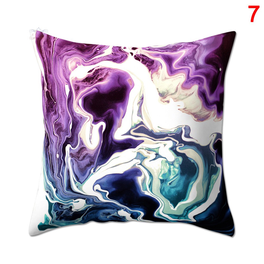 VN Áo Gối Khổ Vuông 45x45cm In Họa Tiết Đá Cẩm Thạch Trang Nhã
