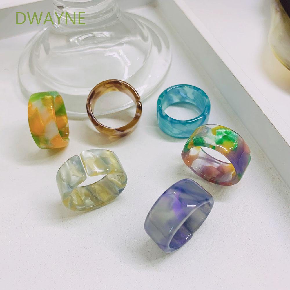 Nhẫn Acrylic Nhiều Màu Sắc Phong Cách Cổ Điển Thời Trang Cho Nữ