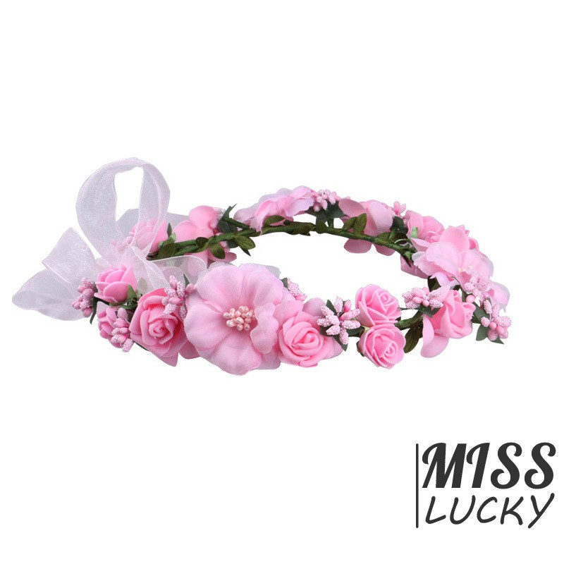 Vòng hoa giả đội đầu thiết kế tinh tế thanh lịch dành cho nữ
